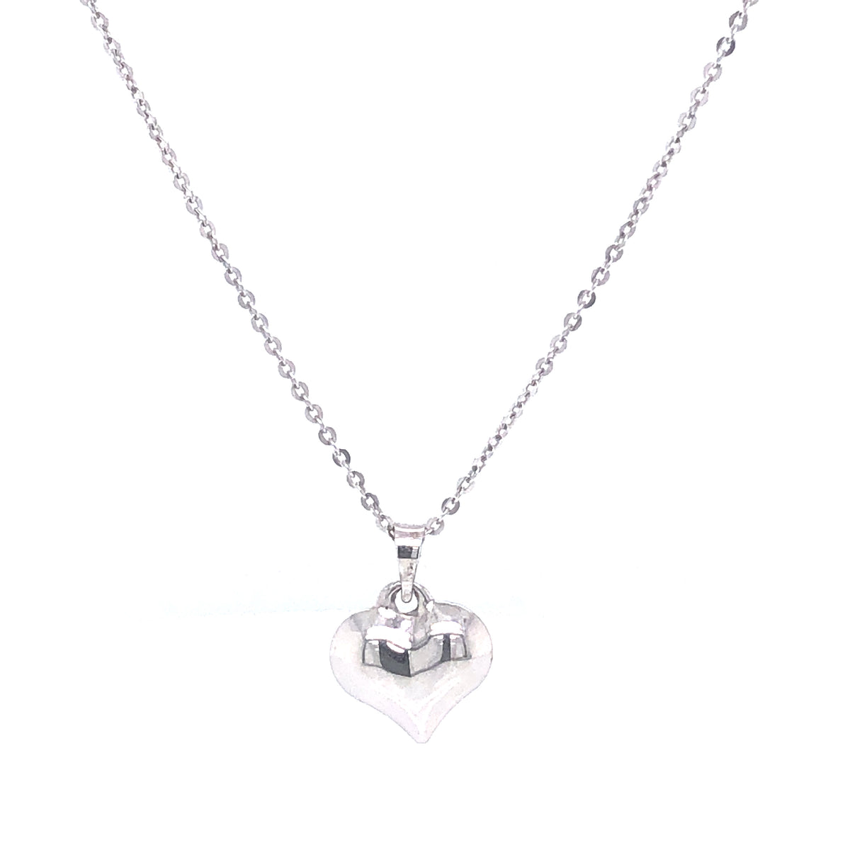 14K Puff Heart White Gold Pendant | Luby Gold Collection | Luby 