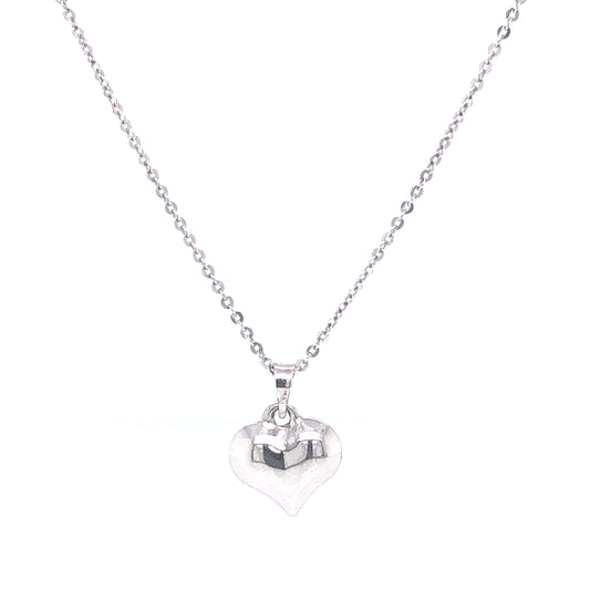 14K Puff Heart White Gold Pendant | Luby Gold Collection | Luby 