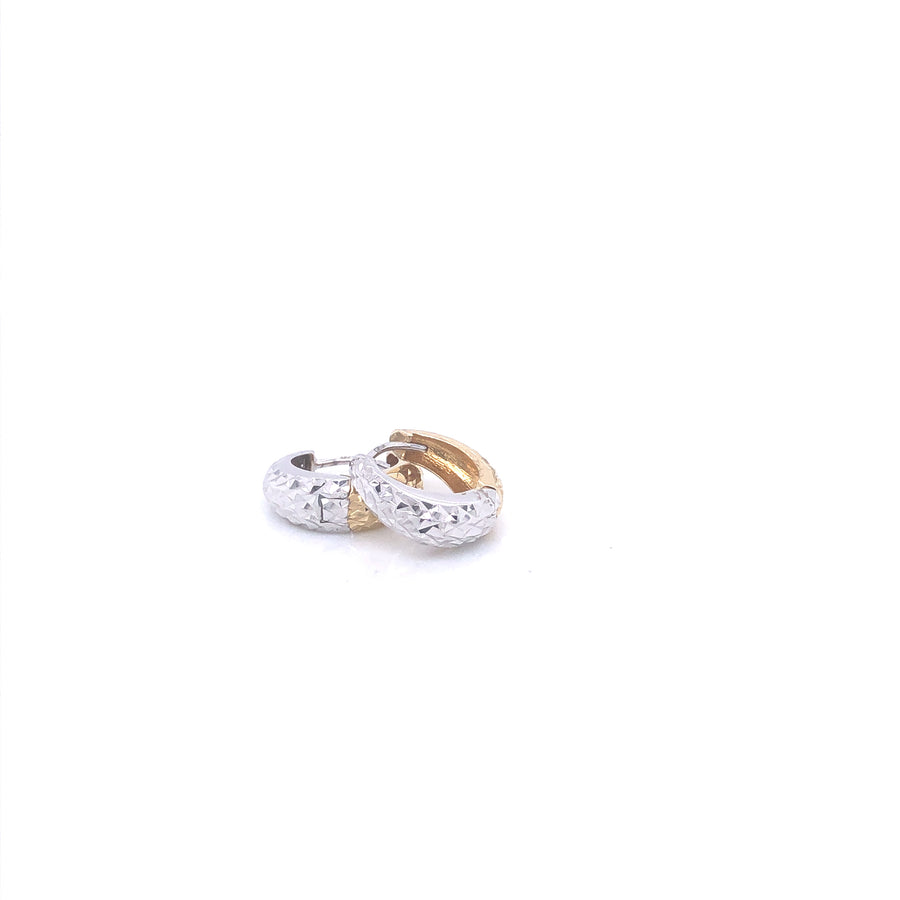 14K Two-Tone Gold Hoop Earrings
