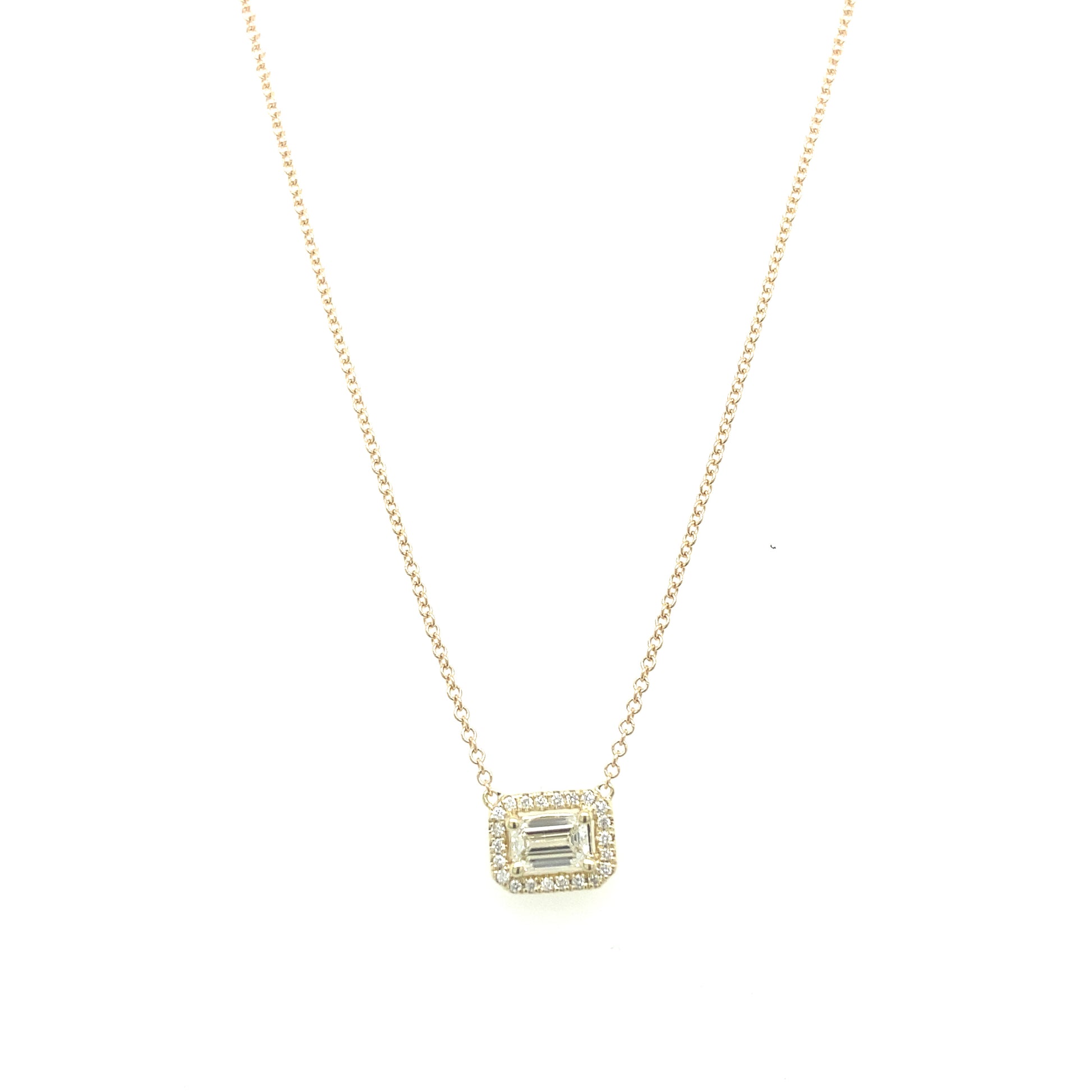Zeghani 14k Diamond Baguette Cut Necklace | Zeghani | Luby 