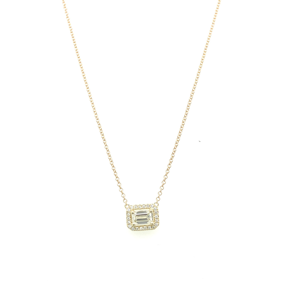 Zeghani 14k Diamond Baguette Cut Necklace | Zeghani | Luby 