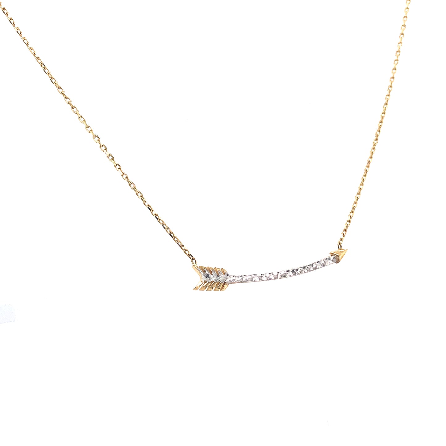 14K Arrow Two-Tone Gold Necklace | Luby Gold Collection | Luby 