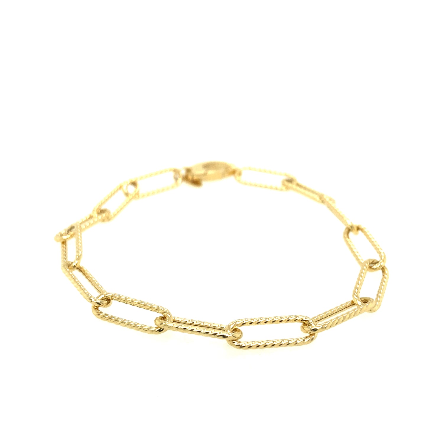 14K Gold Twist Paper Clip Bracelet | Luby Gold Collection | Luby 