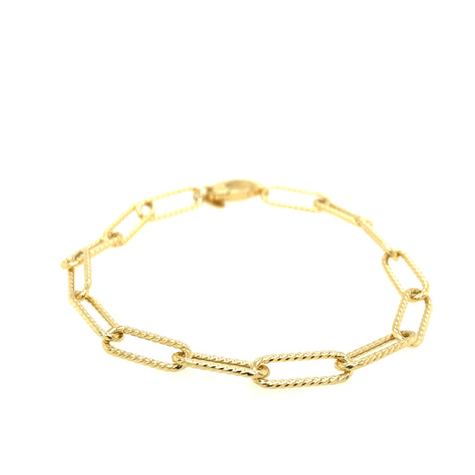 14K Gold Twist Paper Clip Bracelet | Luby Gold Collection | Luby 