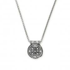 Men's Compass Pendant Necklace (Silver) | Alex and Ani | Luby 