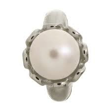 White Pearl Flower Charm (Silver/White) | Endless Jewelry | Luby 