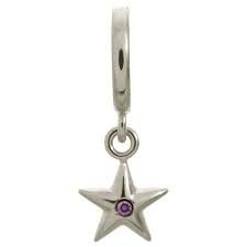 Amethyst Shiny Star Charm (Silver/Purple) | Endless Jewelry | Luby 