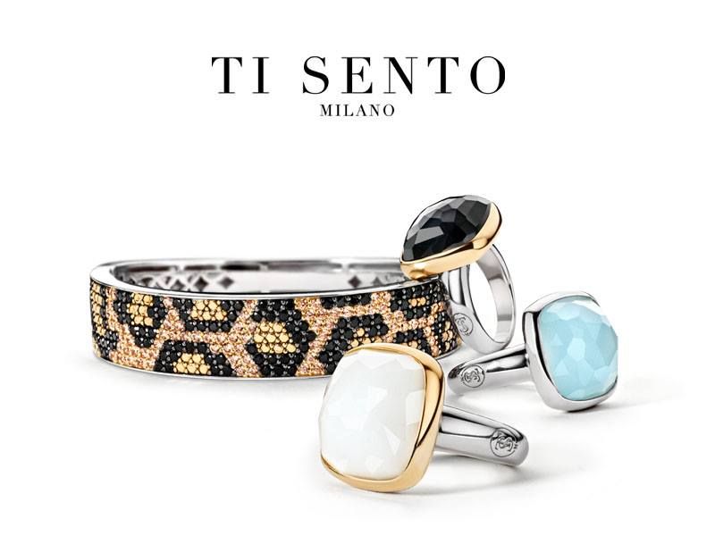 BIG GOLD WHITE RING | Ti Sento Milano | Luby 