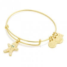 Infusion Gingerbread Man Charm Bangle Bracelet (Gold) | Alex and Ani | Luby 