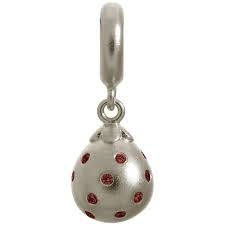 Abalorio de gota de estrella granate (plata/rojo)