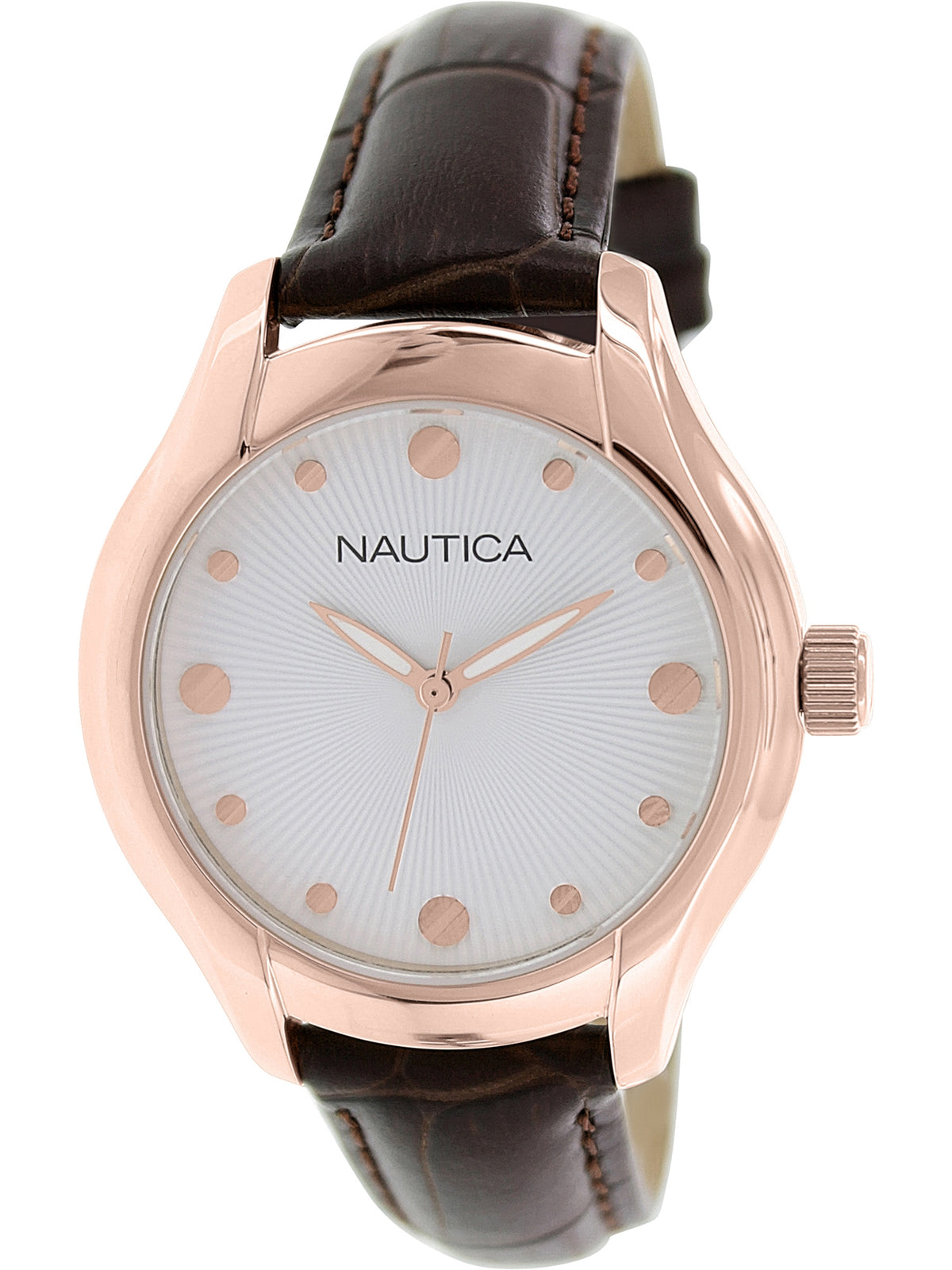 LADIES NAUTICA WHITE DIAL BROWN STRAP | Nautica | Luby 