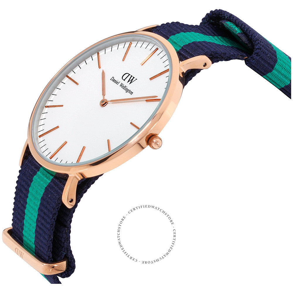 Classic Warwick Watch (Navy Blue-Green/Rose-Gold) | Daniel Wellington | Luby 