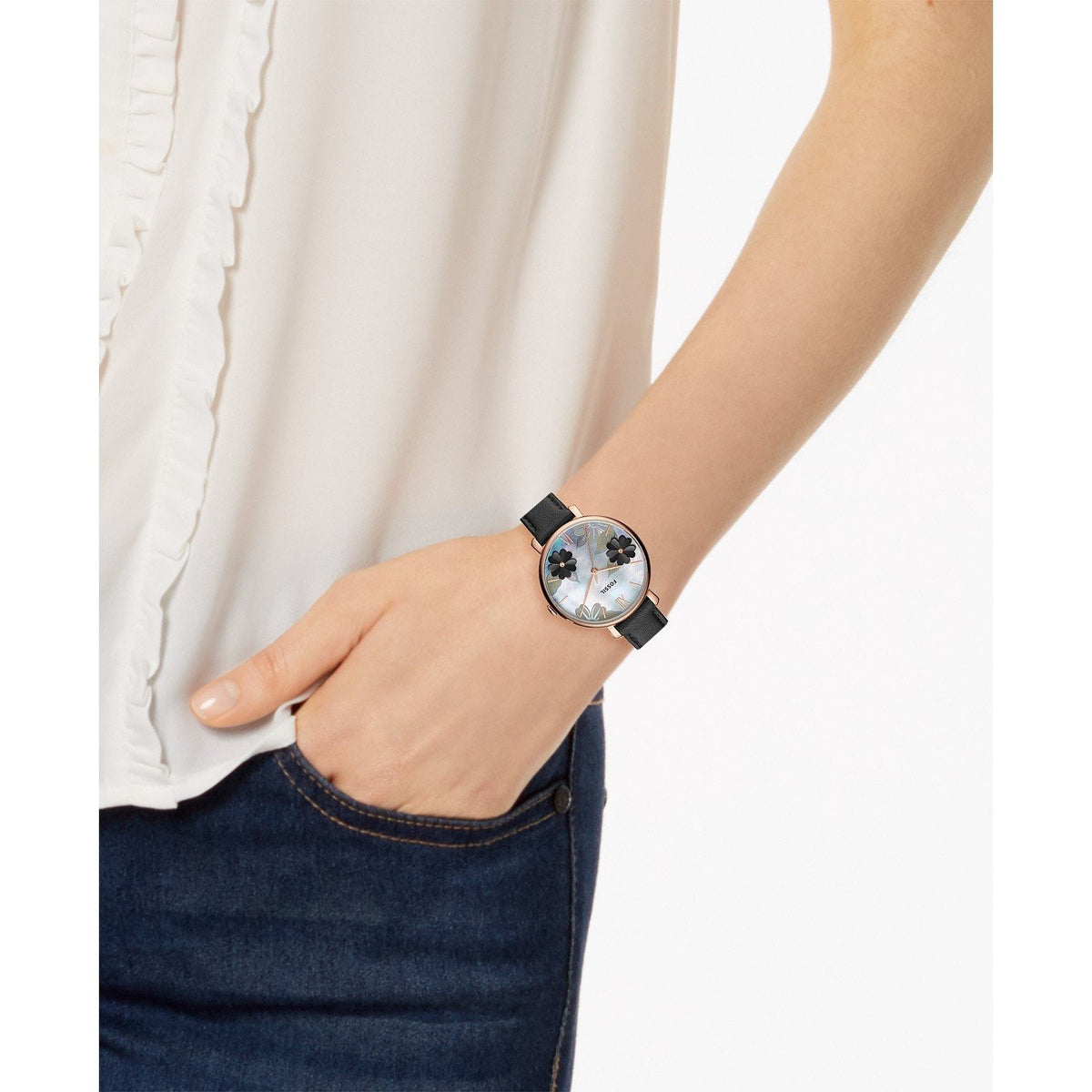 Ladies Jacqueline Watch (Rose-Gold/Black) | Fossil | Luby 