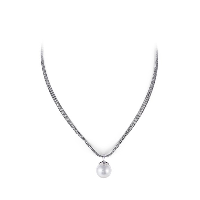 Row Silk Triple Chain with Pearl Pendant | Joia De Majorca | Luby 