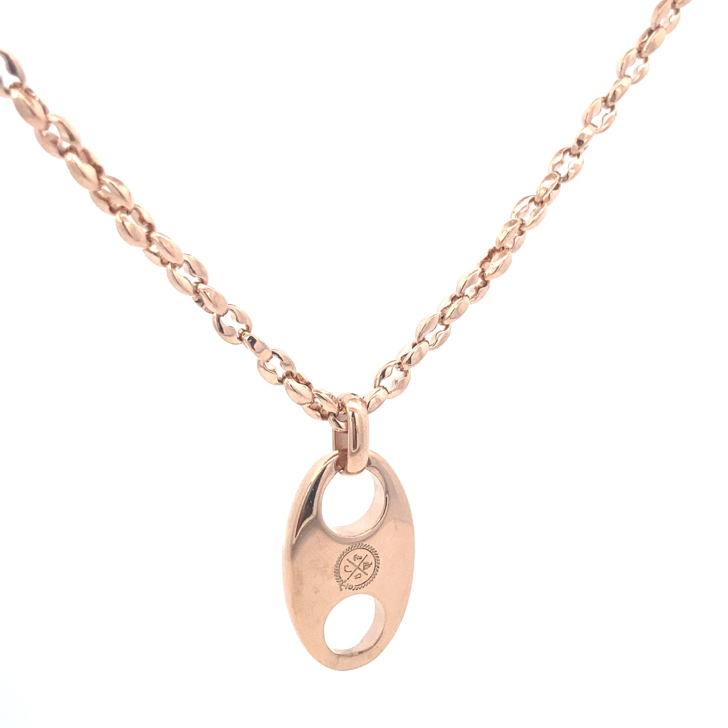 Mariner Chain w Mariner Link Pendant Rose Gold | Seaknots | Luby 