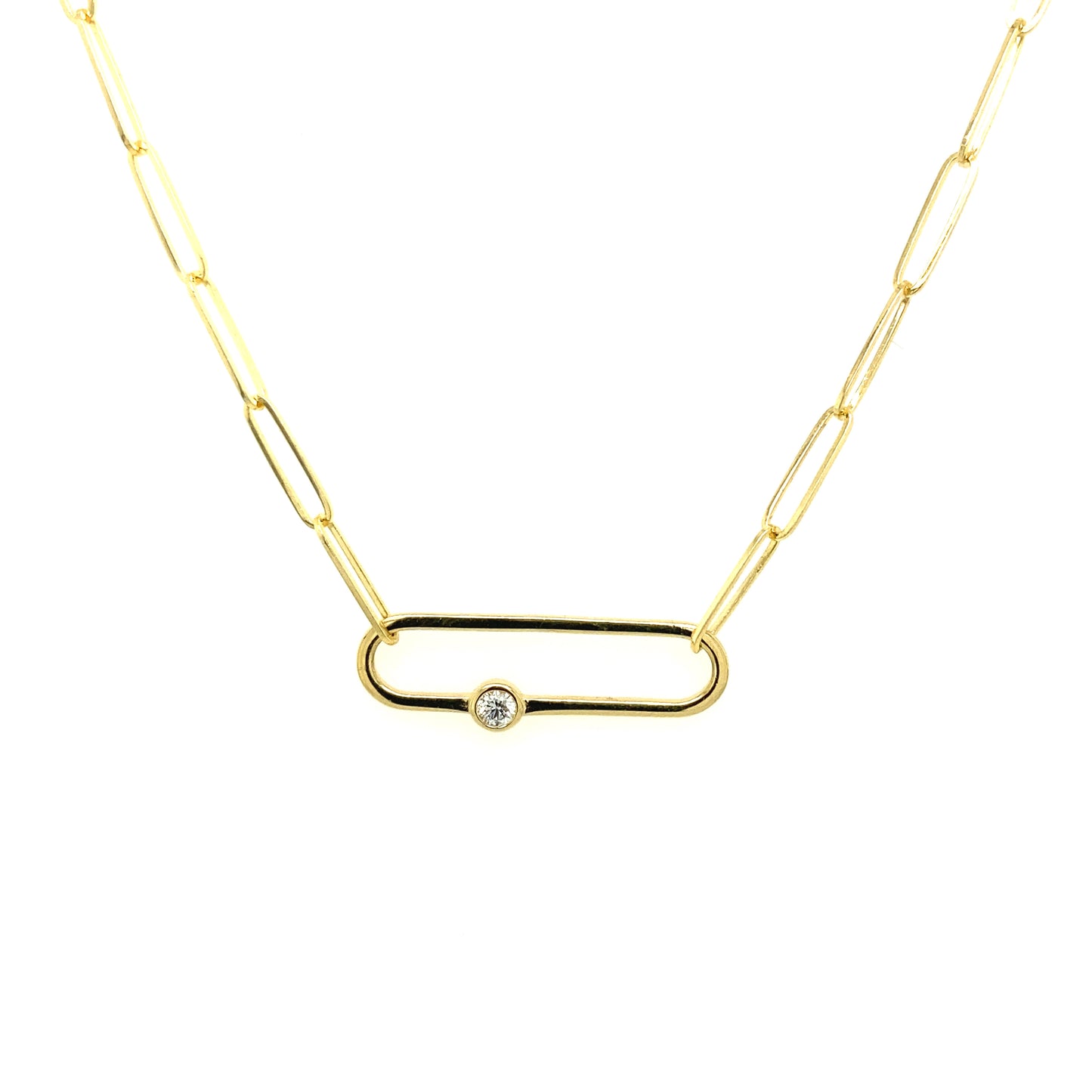 14K Gold 1/20 ct DIA Fancy Paper Clip Neck | Luby Gold Collection | Luby 