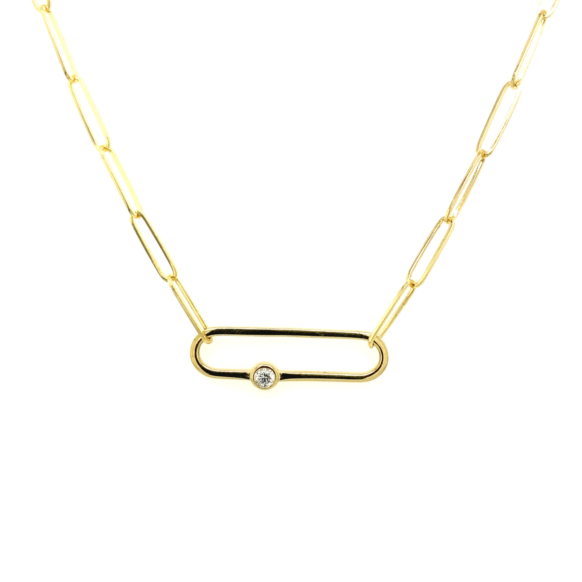 14K Gold 1/20 ct DIA Fancy Paper Clip Neck | Luby Gold Collection | Luby 