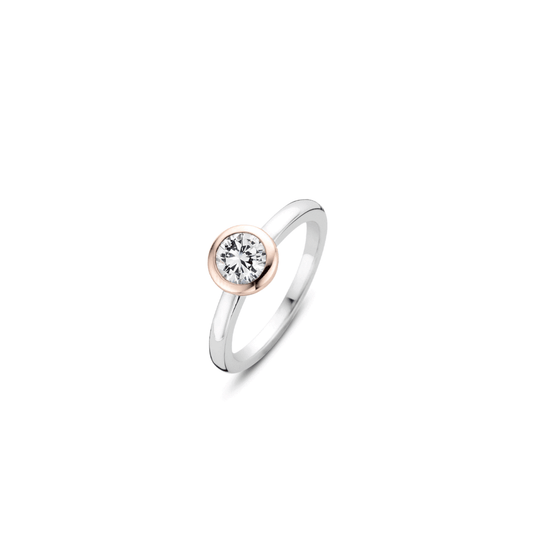 SOLITAIRE ROSE & SILVER RING | Ti Sento Milano | Luby 