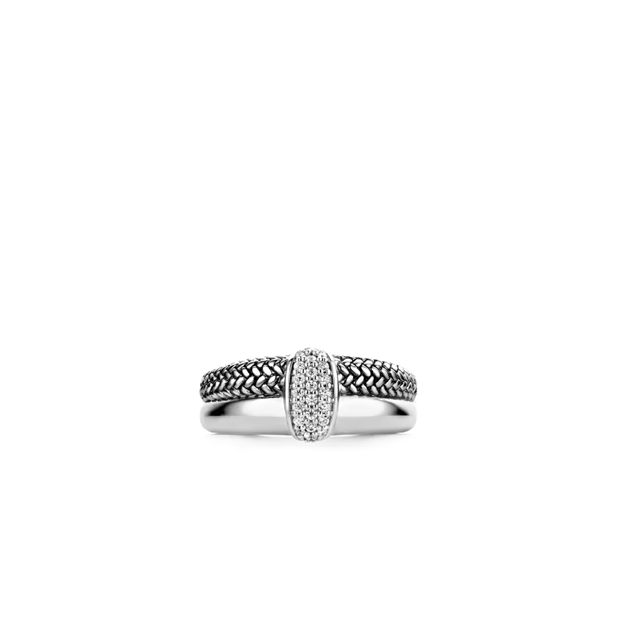 White Zirconia Pave Ring