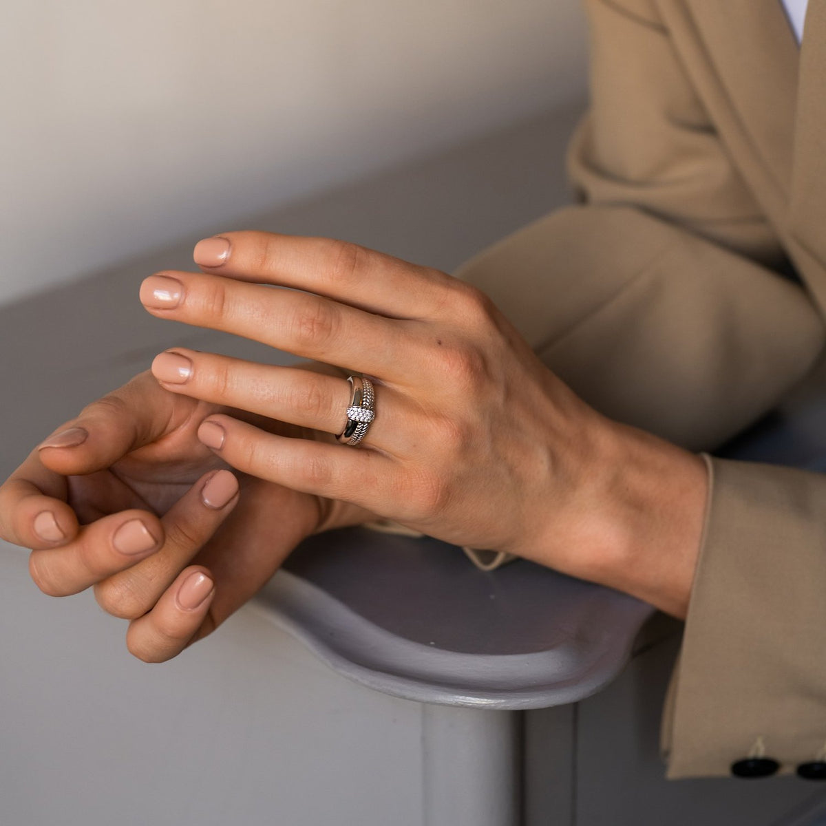 White Zirconia Pave Ring | Ti Sento Milano | Luby 