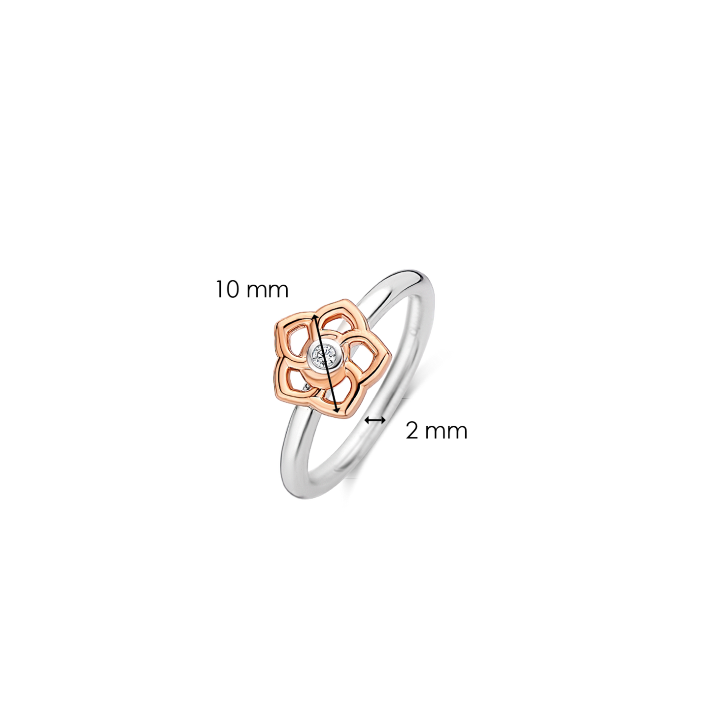DELICATE ROSE GOLD FLOWER RING | Ti Sento Milano | Luby 