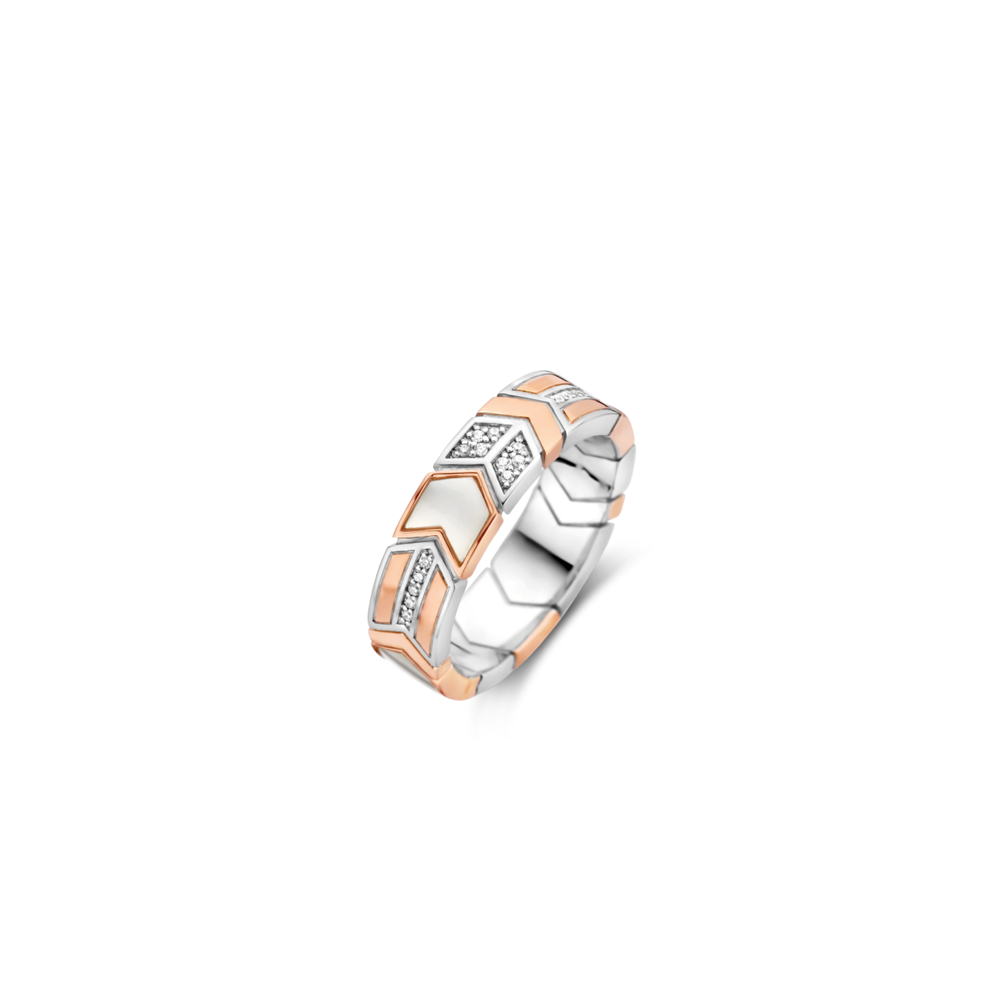 ICONIC PATTERN ROSE & MOTHER OF PEARL RING | Ti Sento Milano | Luby 
