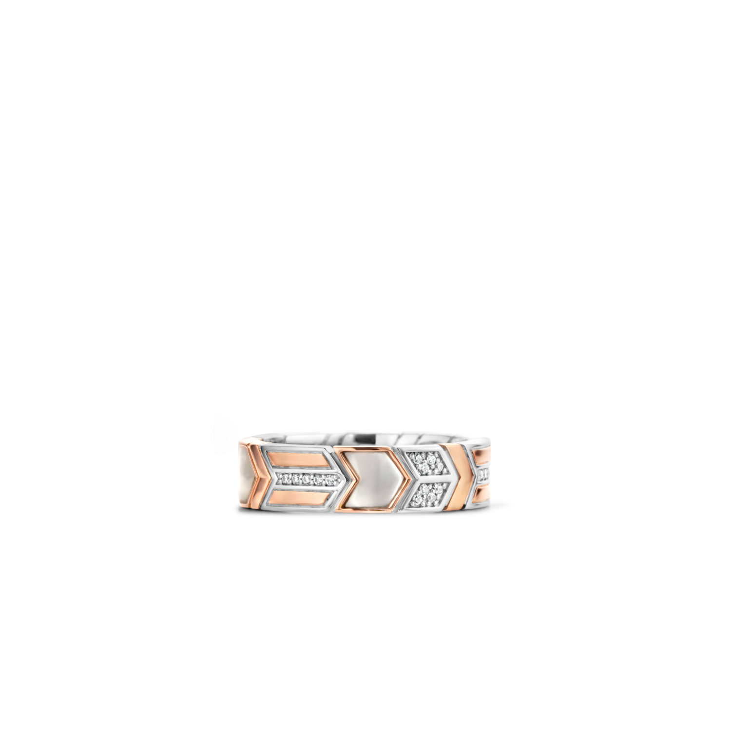 ICONIC PATTERN ROSE & MOTHER OF PEARL RING | Ti Sento Milano | Luby 