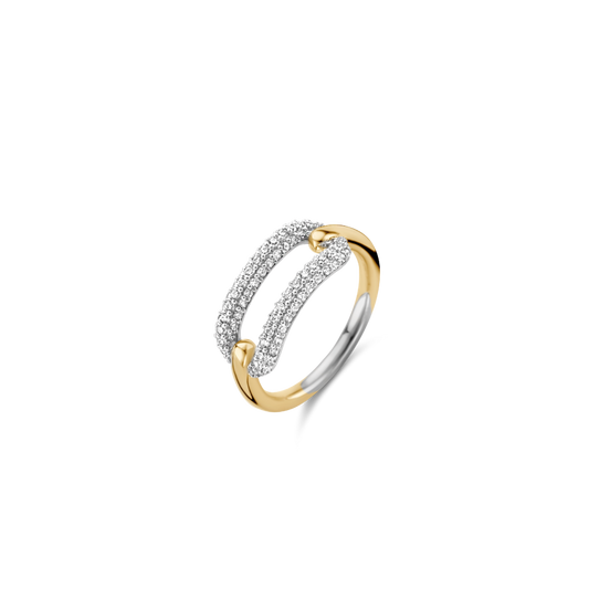 Silver and Gold Ring with CZ Stones | Ti Sento Milano | Luby 