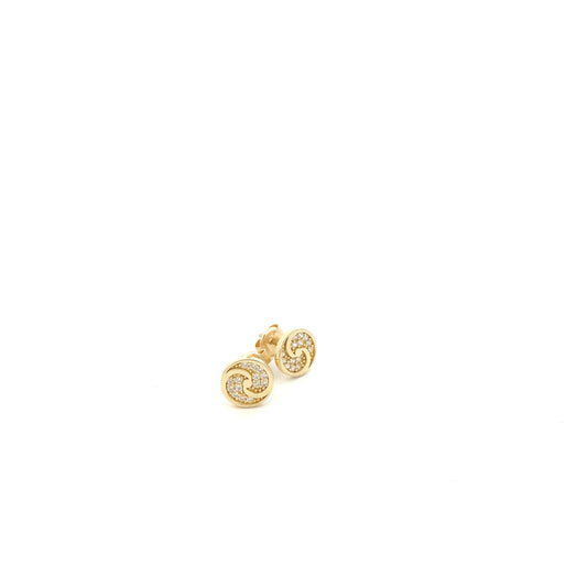 14K Gold Ying Yang Stud with CZ | Luby Gold Collection | Luby 