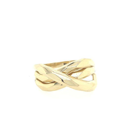 14K Gold Entwined Faceted Ring | Luby Gold Collection | Luby 