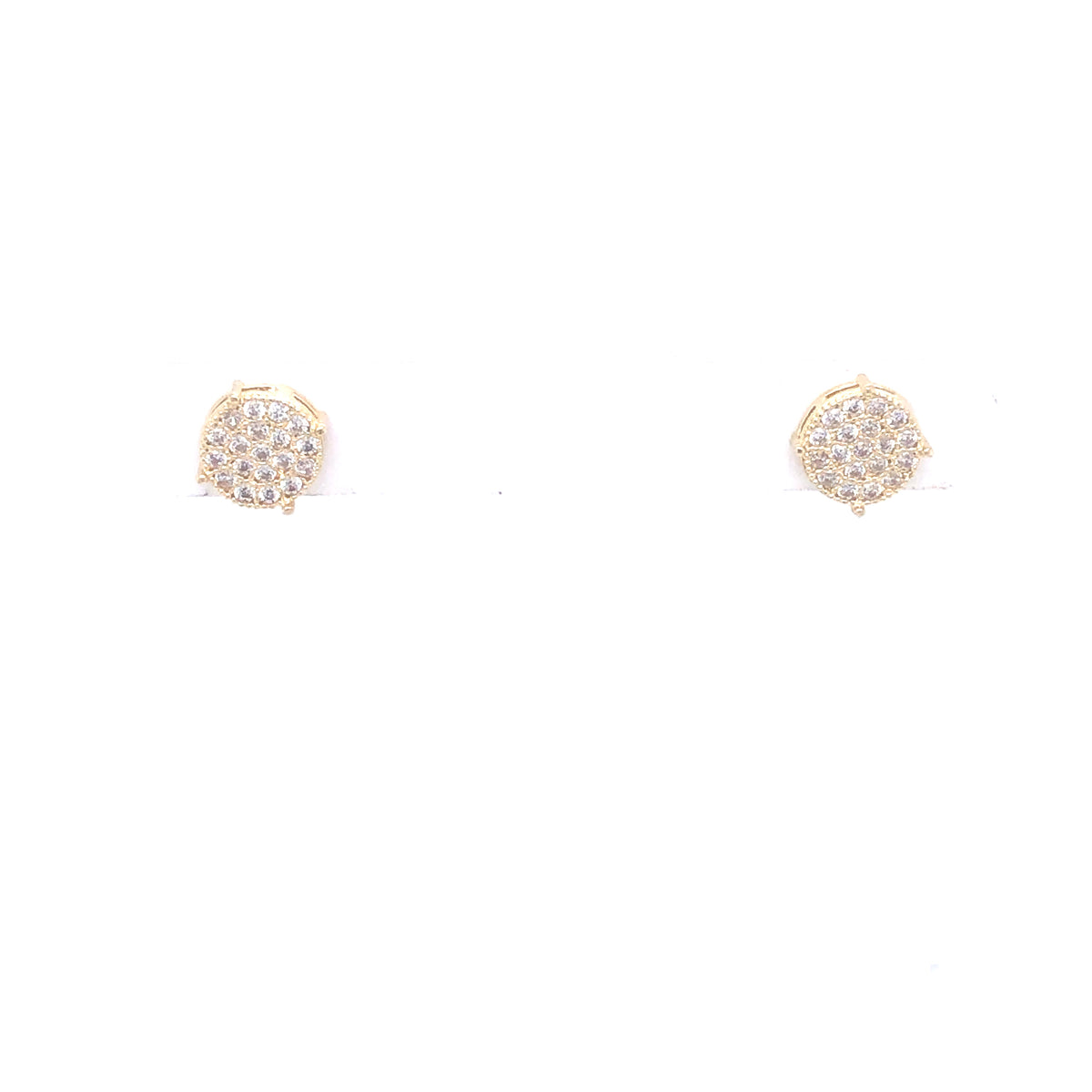Earrings Stud Circle With Cz | Luby Gold Collection | Luby 