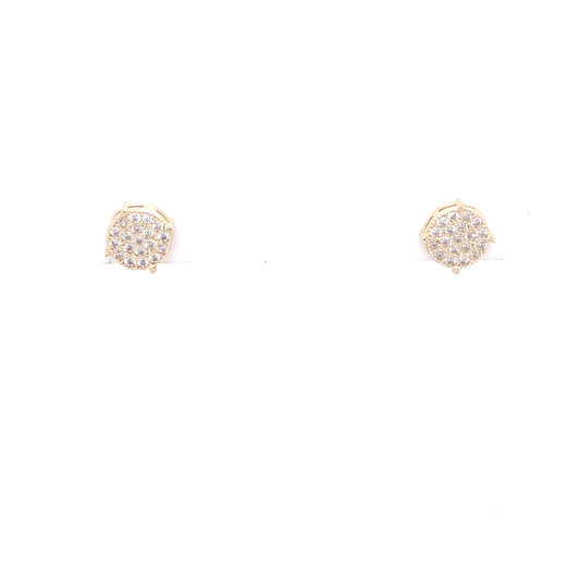 Earrings Stud Circle With Cz | Luby Gold Collection | Luby 