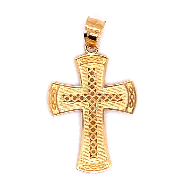 Textured Cross 14k Gold Pendant | Luby Gold Collection | Luby 