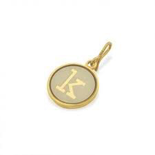 Letter K Etching Charm (14kt Gold)