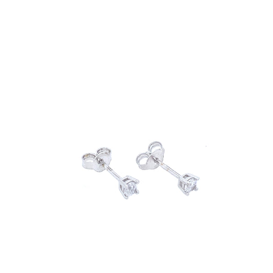 14K White Gold Stud with CZ | Luby Gold Collection | Luby 