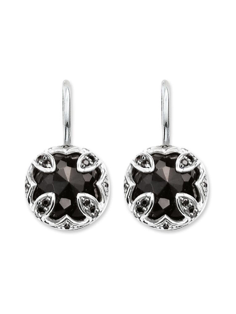 Purity of Lotos Drop Earrings (Silver/Black) | Thomas Sabo | Luby 