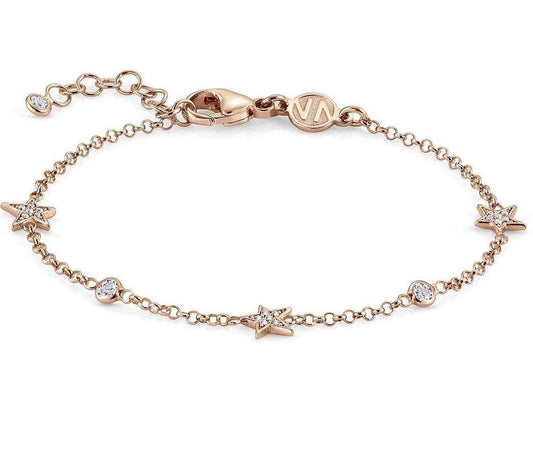 Rose Gold Bracelet with Three Small Stars & Zirconia | Nomination Italy | Luby 