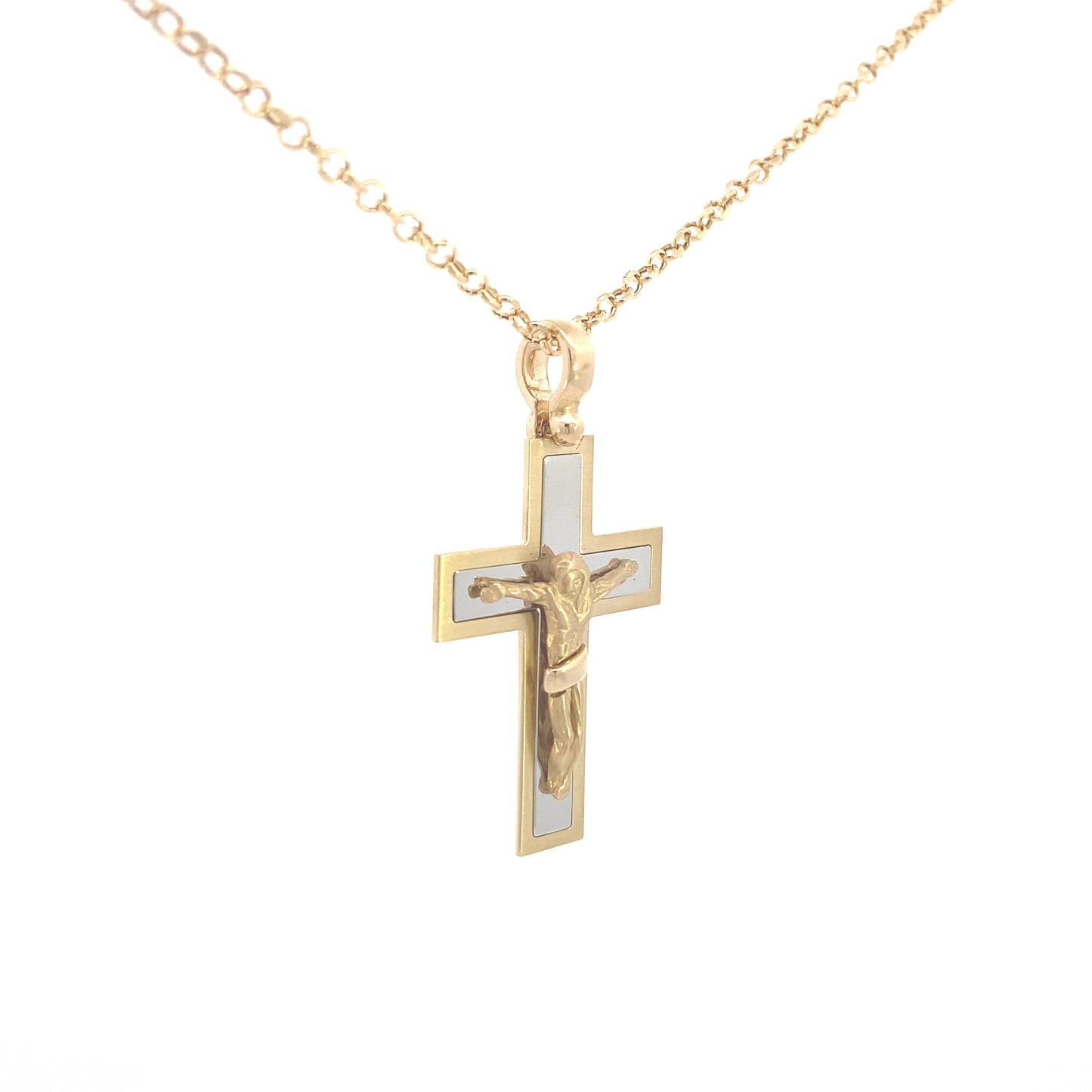 14K Gold Jesus Cross Two Tone | Luby Gold Collection | Luby 