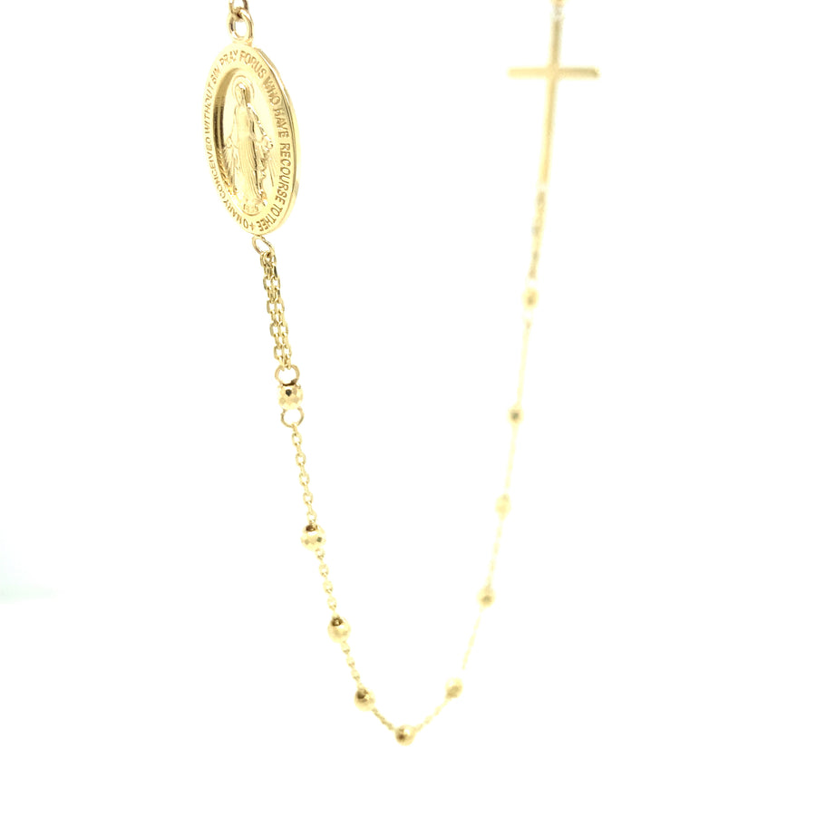 14k Oval Rosary Necklace Gold