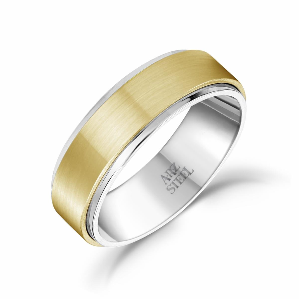 Stainless-Steel Single Striped Wedding Band Ring | ARZ Steel | Luby 