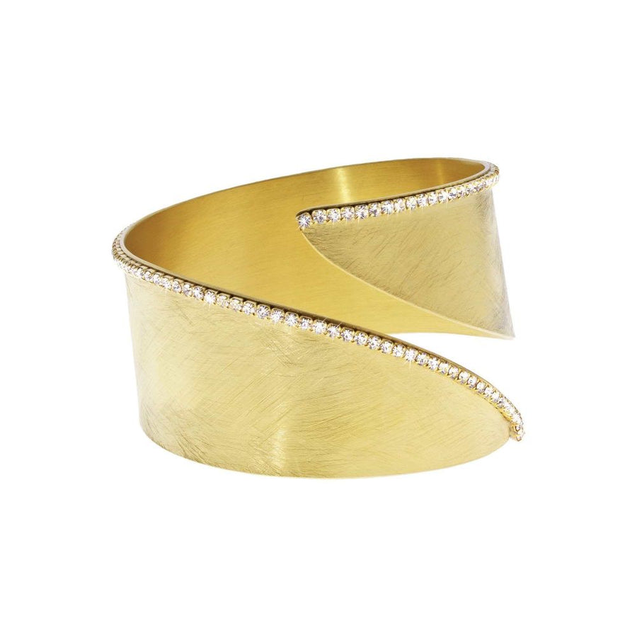 New Moon Matte Curved Golden Bangle