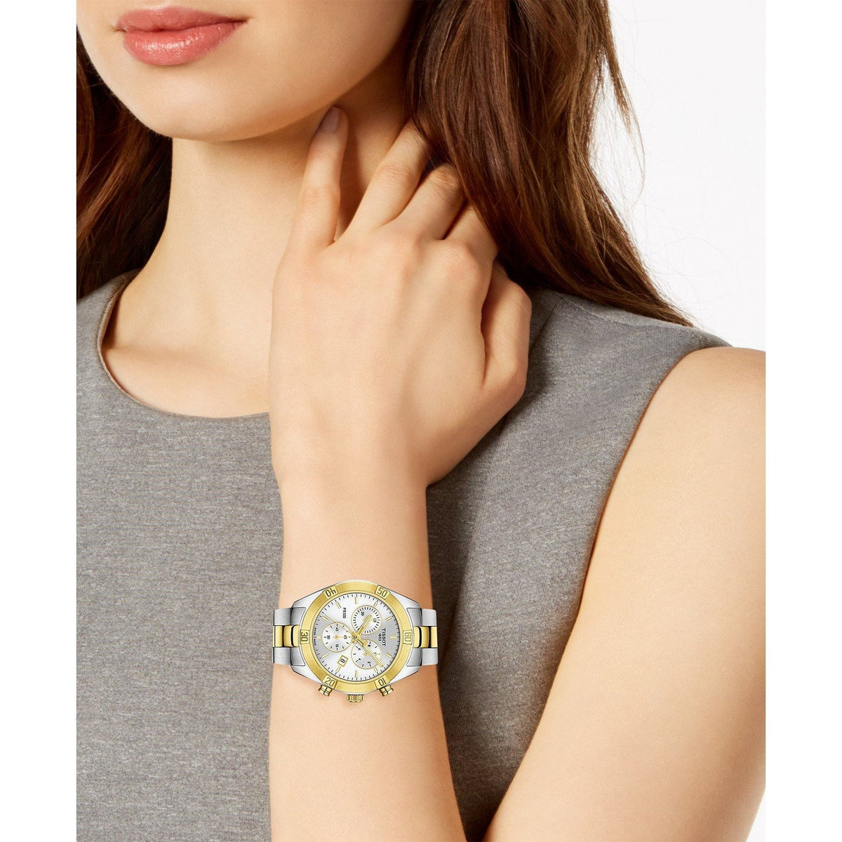 PR 100 Sport Chic Chronograph (Silver-Gold) | Tissot | Luby 
