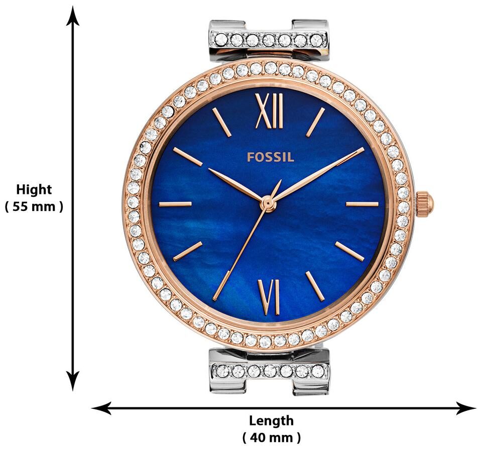 Ladies Madeline Watch (Rose-Gold/Silver/Blue) | Fossil | Luby 