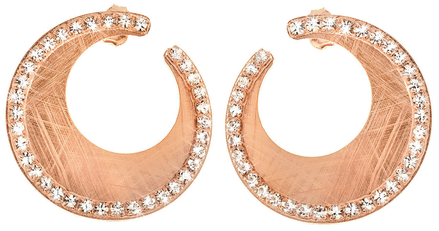 New Moon Curved Swirl Bronze Earrings
