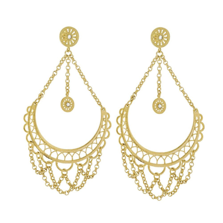 Aretes Frida Largos Dorados