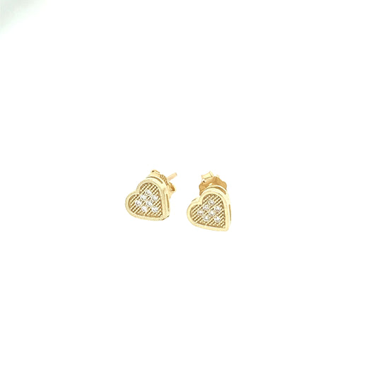 10K STUD EARRINGS WITH CZ | Luby Gold Collection | Luby 