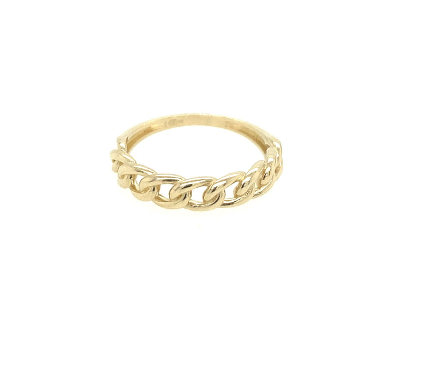 Anillo de eslabones de cadena de oro de 14 quilates