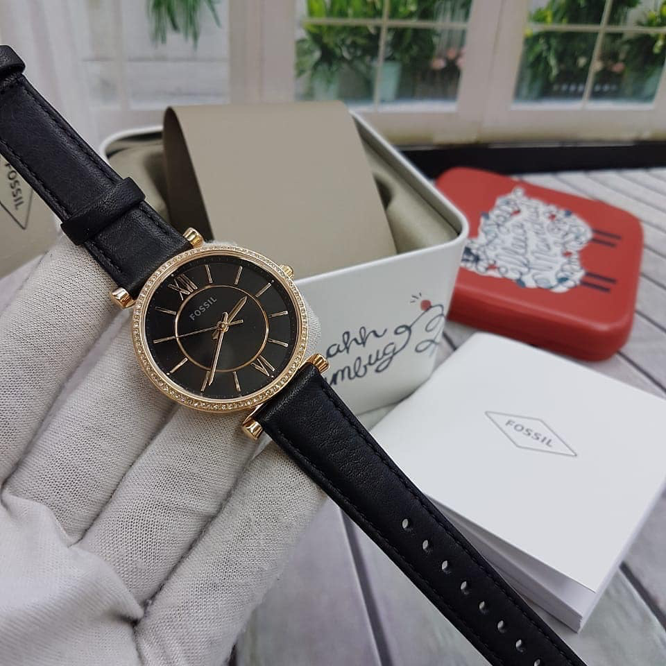 Carlie Watch (Rose-Gold/Black) | Fossil | Luby 