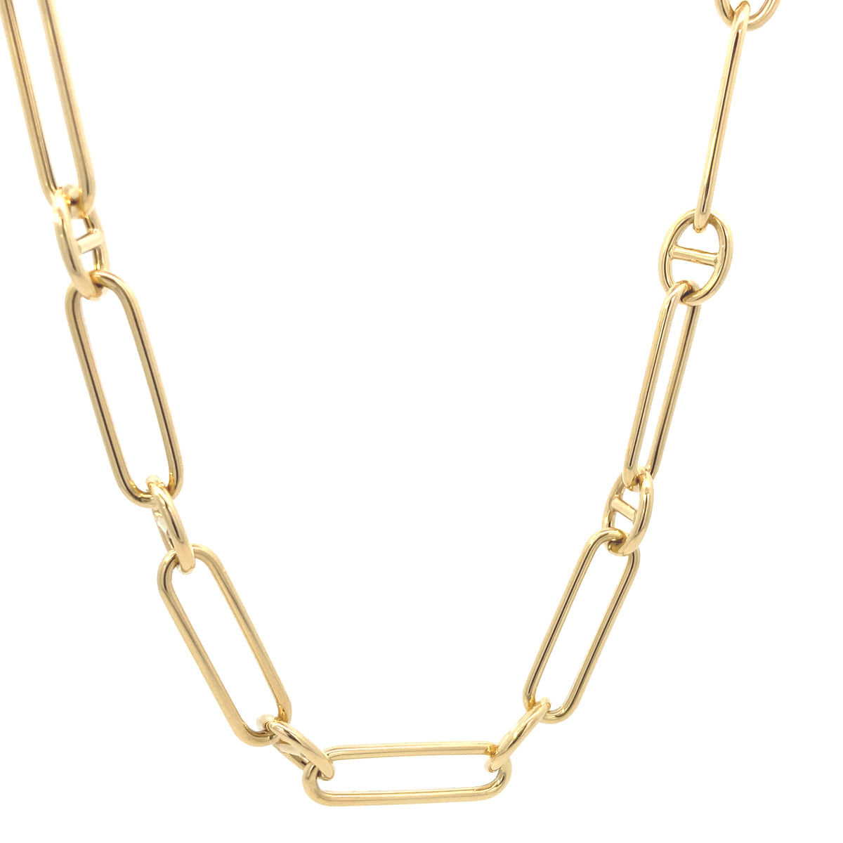 14K Gold Long Links and Mariner Links Necklace | Luby Gold Collection | Luby 