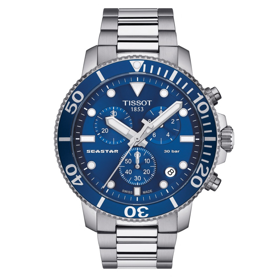 Seastar 1000 Chronograph (Silver-Blue) | Tissot | Luby 